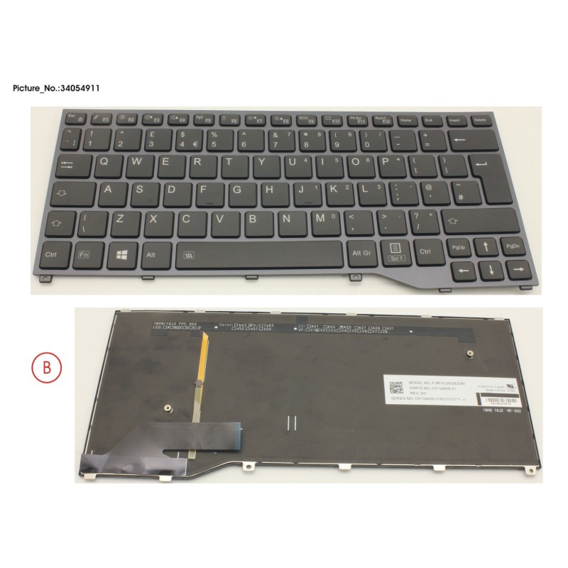 34054911 - KEYBOARD BLACK W. BL UK