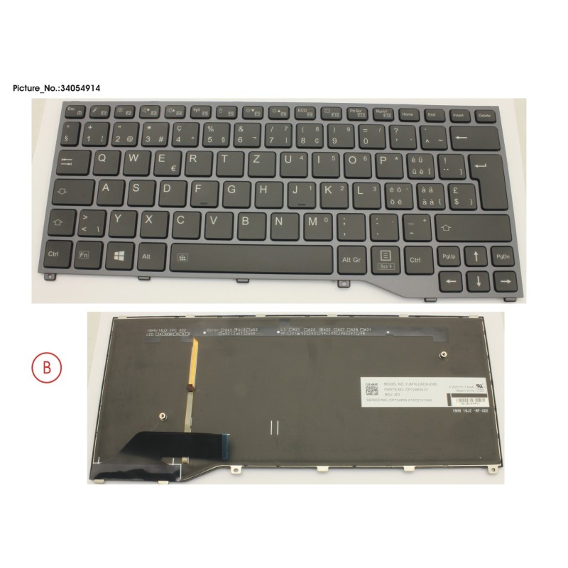 34054914 - KEYBOARD BLACK W. BL SWISS