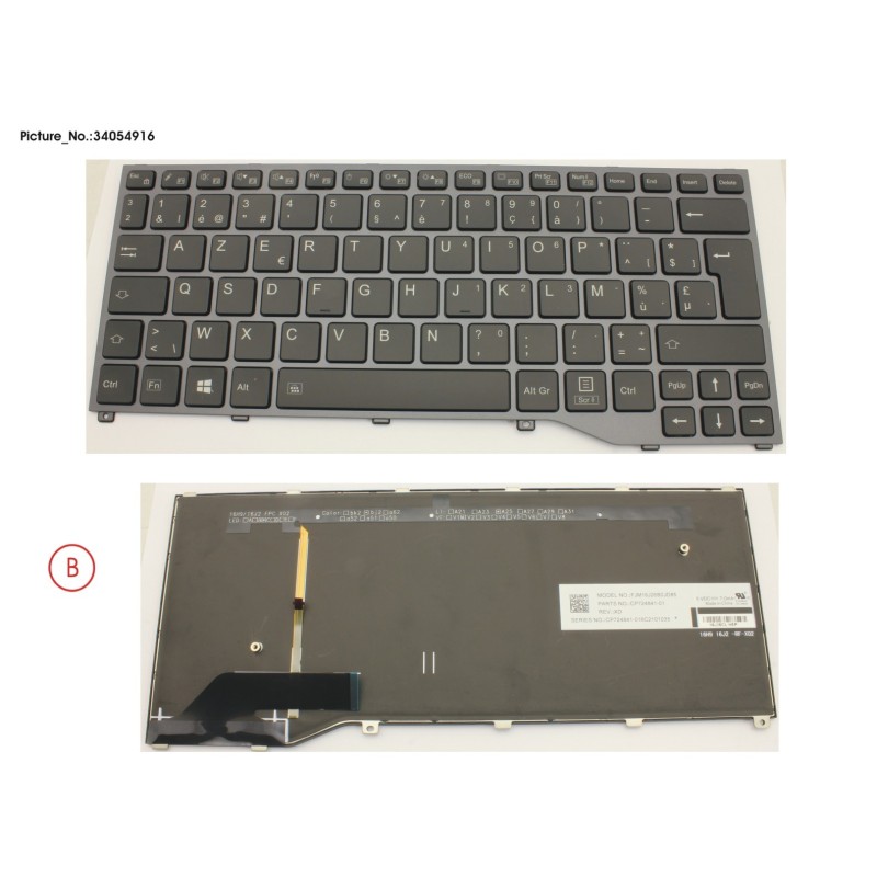 34054916 - KEYBOARD BLACK W. BL BELGIUM
