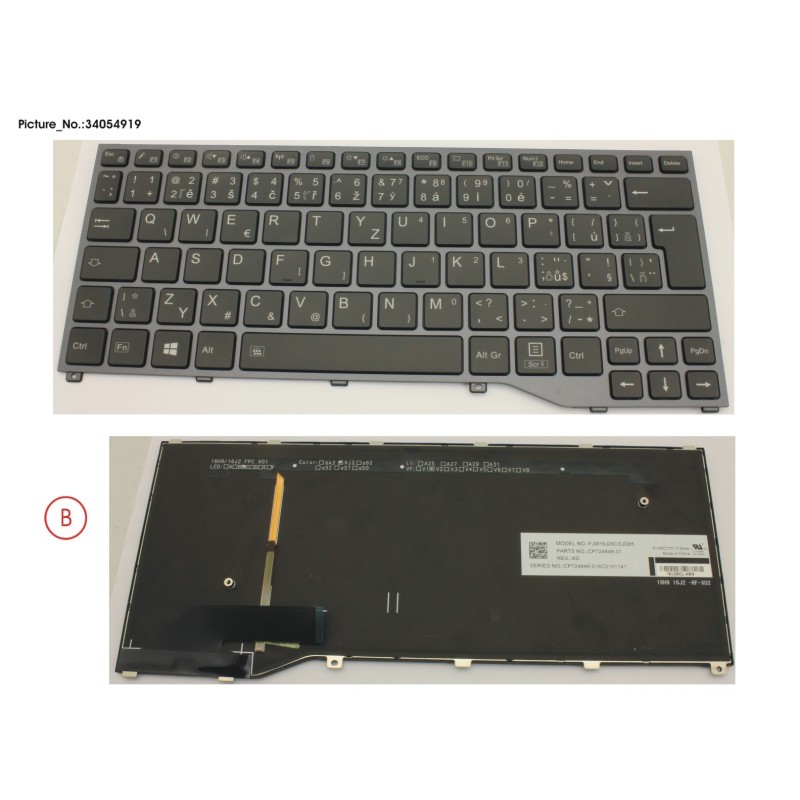 34054919 - KEYBOARD BLACK W. BL CZECH.SLOVAKIA
