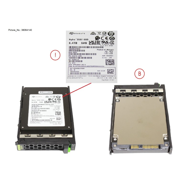 38064140 - SSD SAS 12G MU 6.4TB IN SFF SLIM