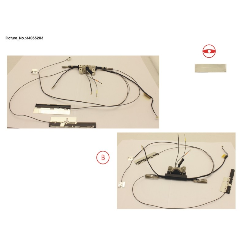 34055203 - HINGE ASSY (INCL. CABLES.ANTENNAS WWAN)