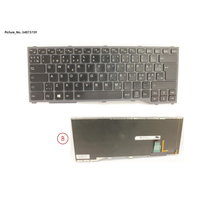 34073739 - KEYBOARD W. BL NORDIC