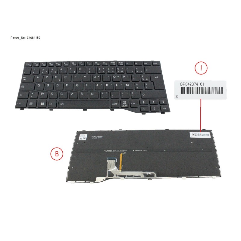 34084159 - KEYBOARD BLACK W. BL FRANCE (NEW_FN)