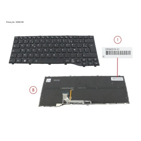 34084159 - KEYBOARD BLACK W. BL FRANCE (NEW_FN)