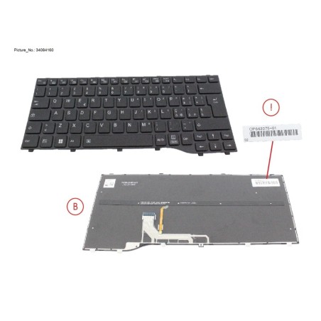 34084160 - KEYBOARD BLACK W. BL ITALY (NEW_FN)