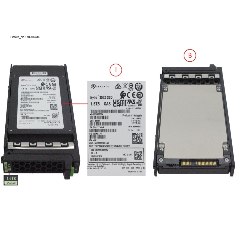 38066736 - SSD SAS 12G MU 1.6TB IN SFF SLIM