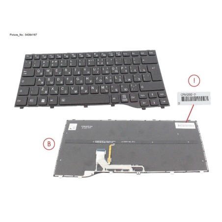 34084167 - KEYBOARD BLACK W. BL RUSSIA.US (NEW_FN)