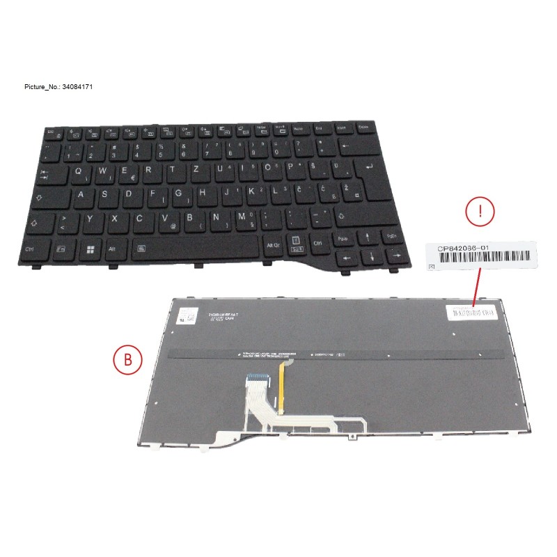 34084171 - KEYBOARD BLACK W. BL E EUROPE (NEW_FN)