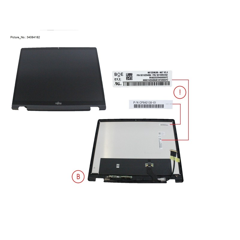 34084182 - LCD FRONT COVER W. TOUCH PANEL 400CD