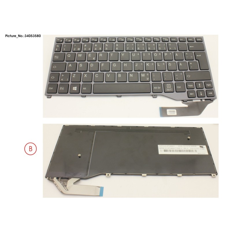 34053580 - KEYBOARD BLACK W.O TS SCHWEDEN.FINLAND