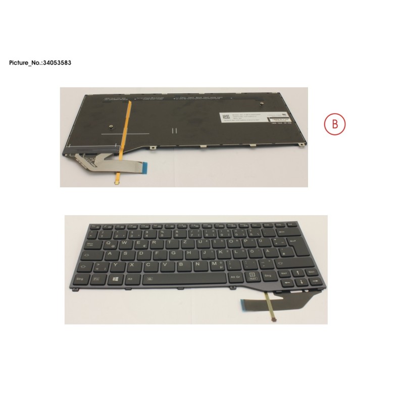 34053583 - KEYBOARD BLACK W. BL GERMAN
