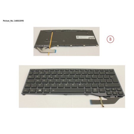 34053590 - KEYBOARD BLACK W. BL US
