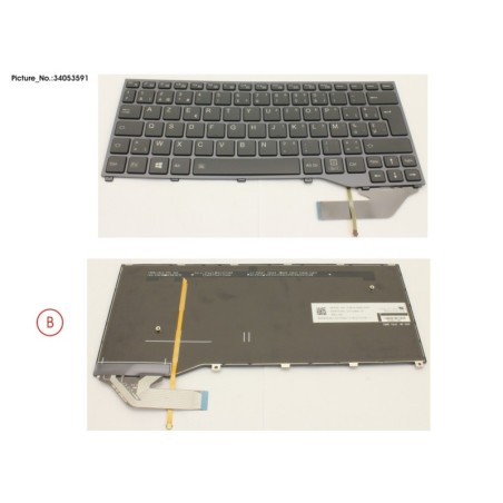 34053591 - KEYBOARD BLACK W. BL BELGIUM