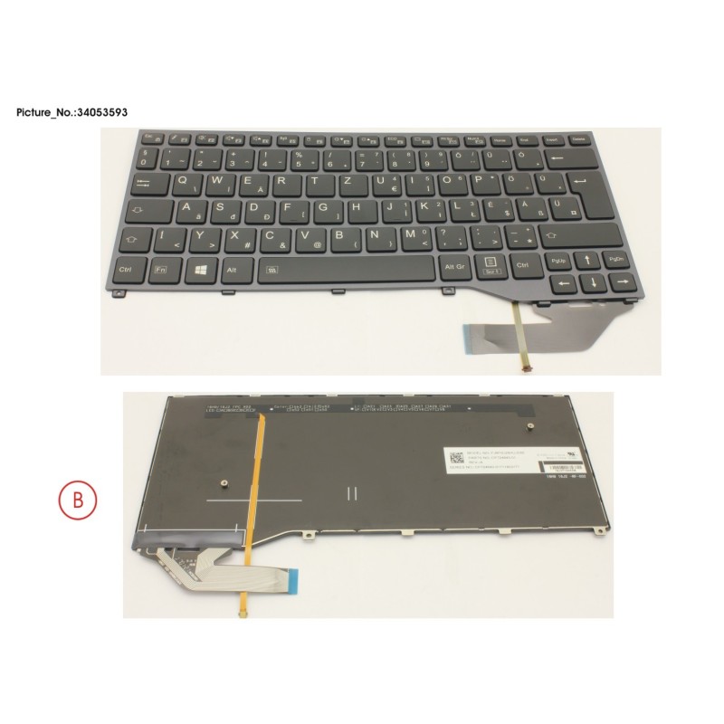 34053593 - KEYBOARD BLACK W. BL HUNGARY