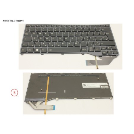 34053593 - KEYBOARD BLACK W. BL HUNGARY