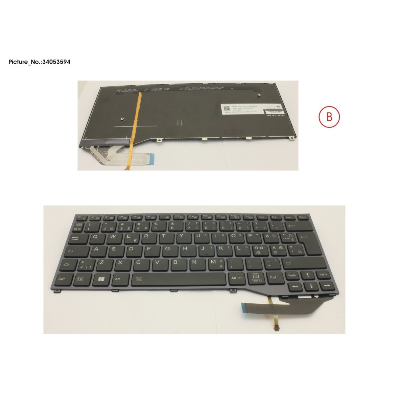 34053594 - KEYBOARD BLACK W. BL NORDIC.EST
