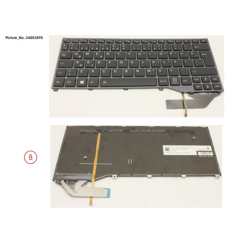 34053595 - KEYBOARD BLACK W. BL TURKEY