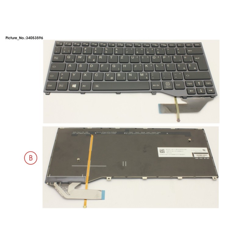 34053596 - KEYBOARD BLACK W. BL EAST EUROPE