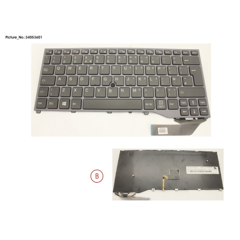 34053601 - KEYBOARD BLACK W. TS UK
