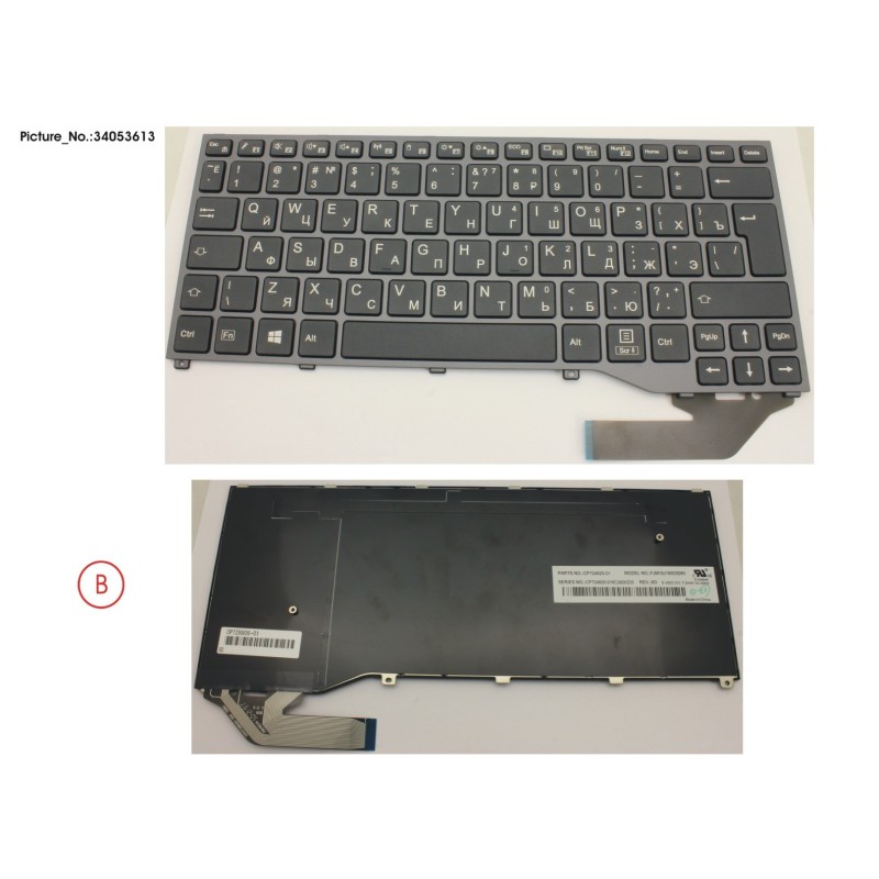 34053613 - KEYBOARD BLACK W.O TS RUSSIA.US