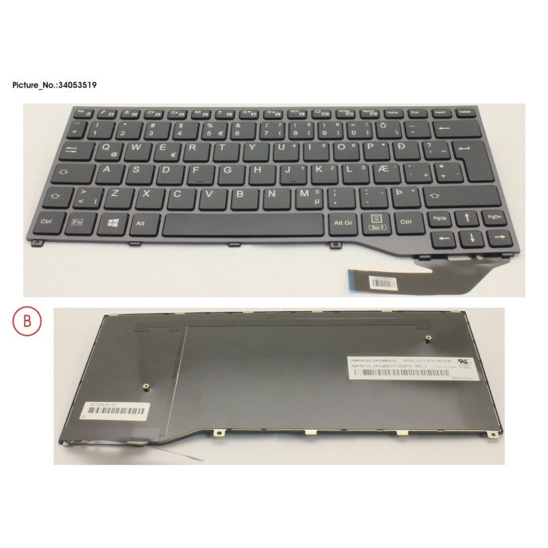 34053519 - KEYBOARD BLACK W.O TS ICELAND