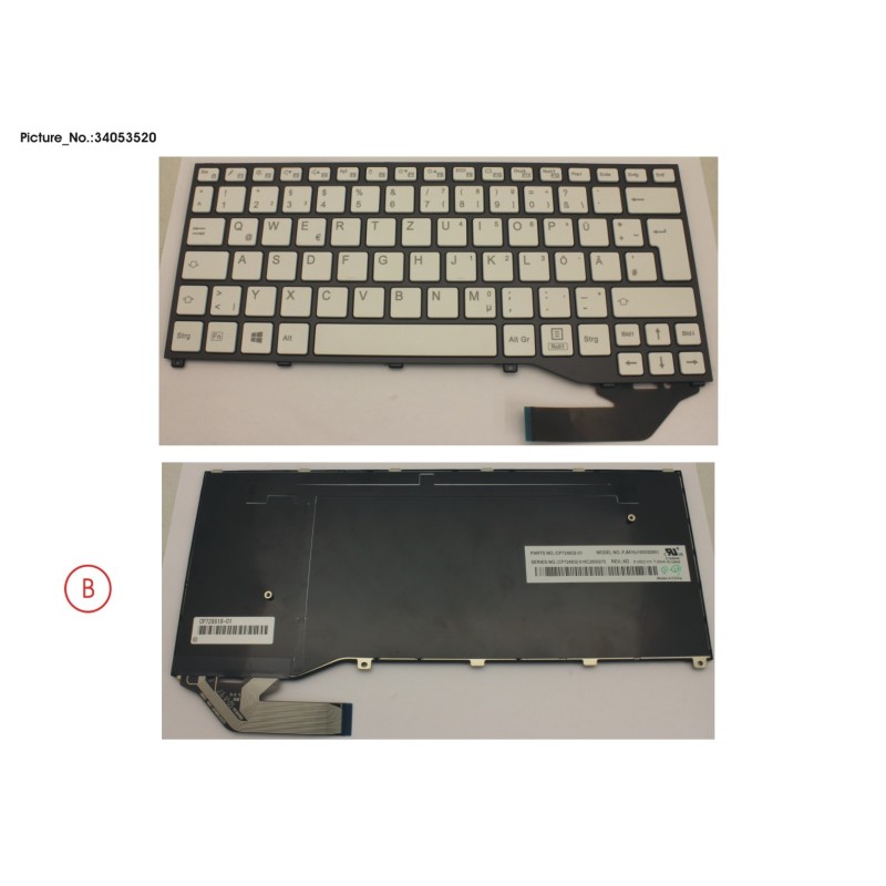 34053520 - KEYBOARD WHITE W.O TS GERMAN