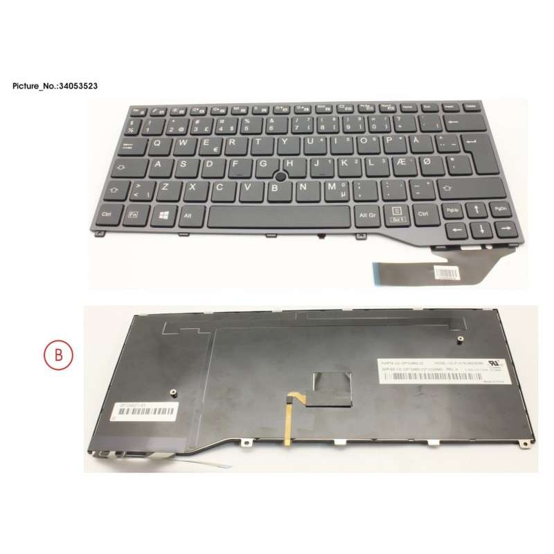 34053523 - KEYBOARD BLACK W. TS DENMARK