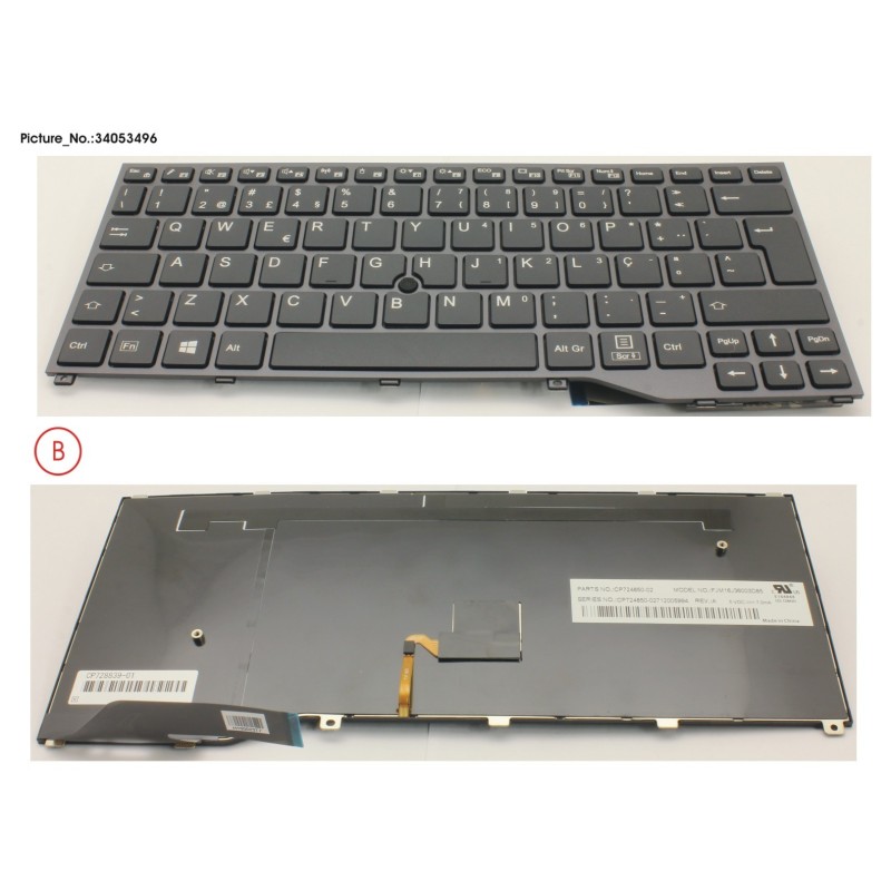 34053496 - KEYBOARD BLACK W. TS PORTUGAL