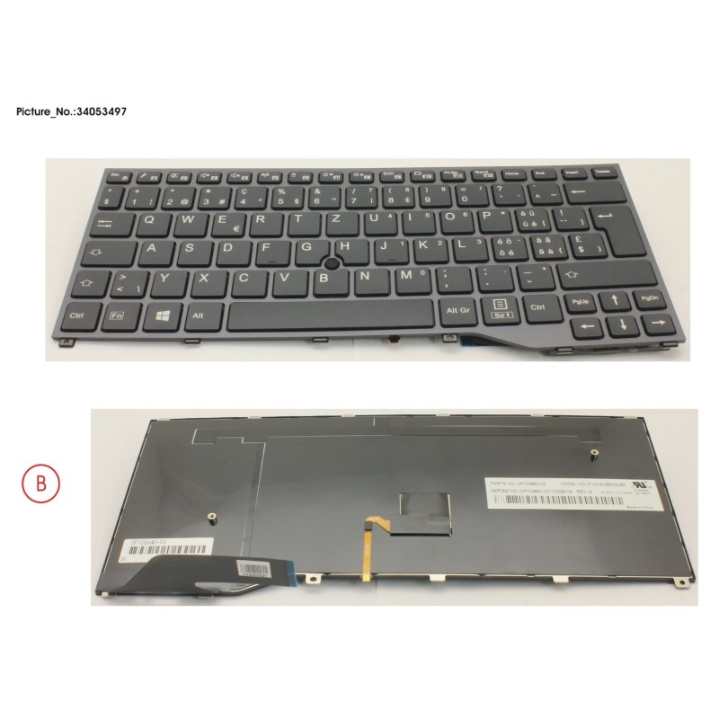 34053497 - KEYBOARD BLACK W. TS SWISS
