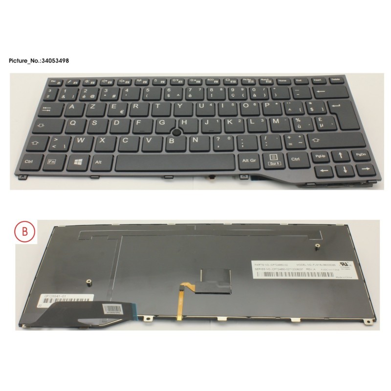 34053498 - KEYBOARD BLACK W. TS BELGIUM