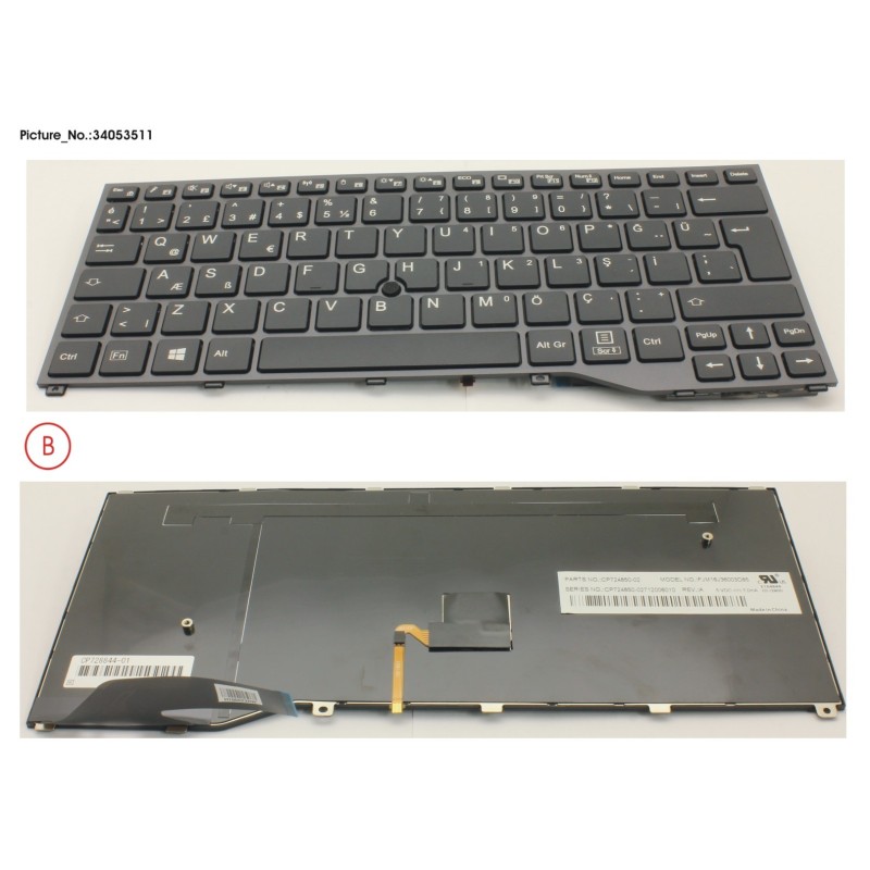 34053511 - KEYBOARD BLACK W. TS TURKEY
