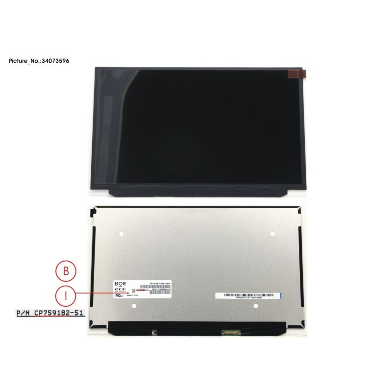 34073596 - LCD PANEL BOE AG. NV125FHM-N84(EDP.FHD)