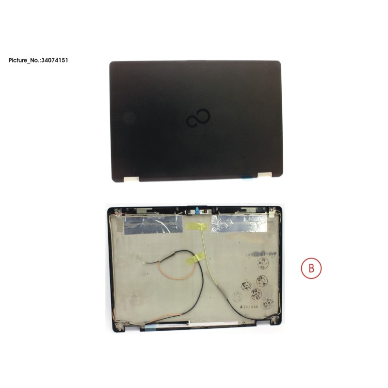 34074151 - LCD BACK COVER ASSY (HD) W. CAM.MIC