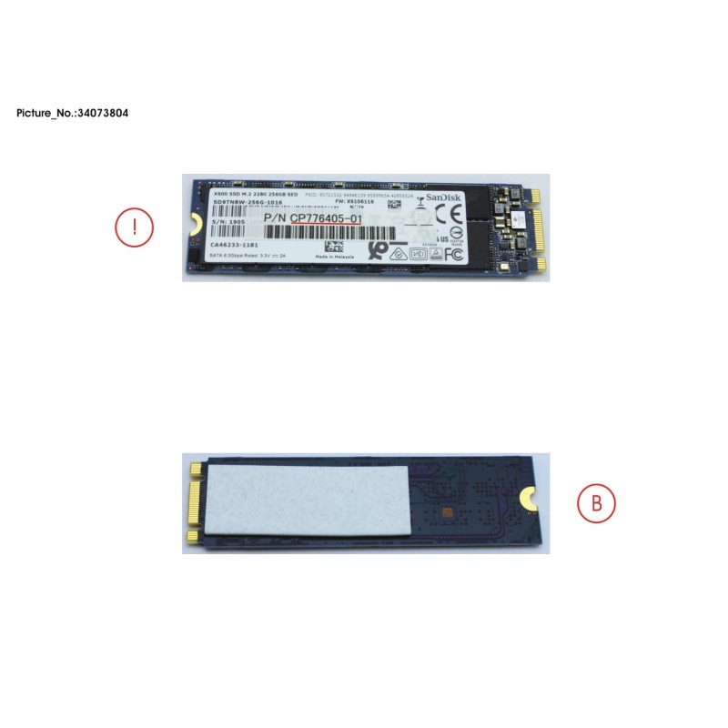 34073804 - SSD S3 M.2 2280 256GB (OPAL) W.RUBBER