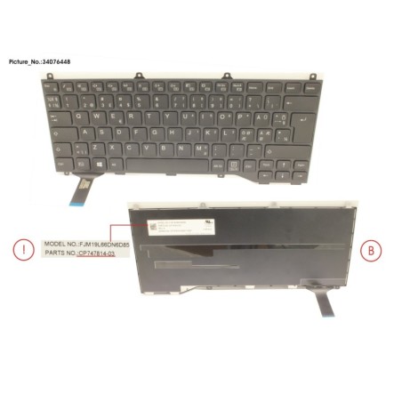 34076448 - KEYBOARD BLACK W.O TS NORDIC.EST