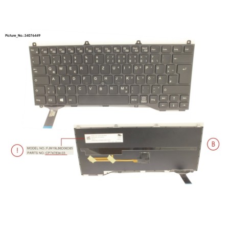 34076449 - KEYBOARD BLACK W. TS GERMAN