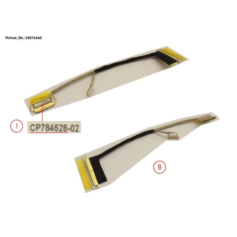 34076460 - CABLE. LCD (NON TOUCH. HELLO CAM)