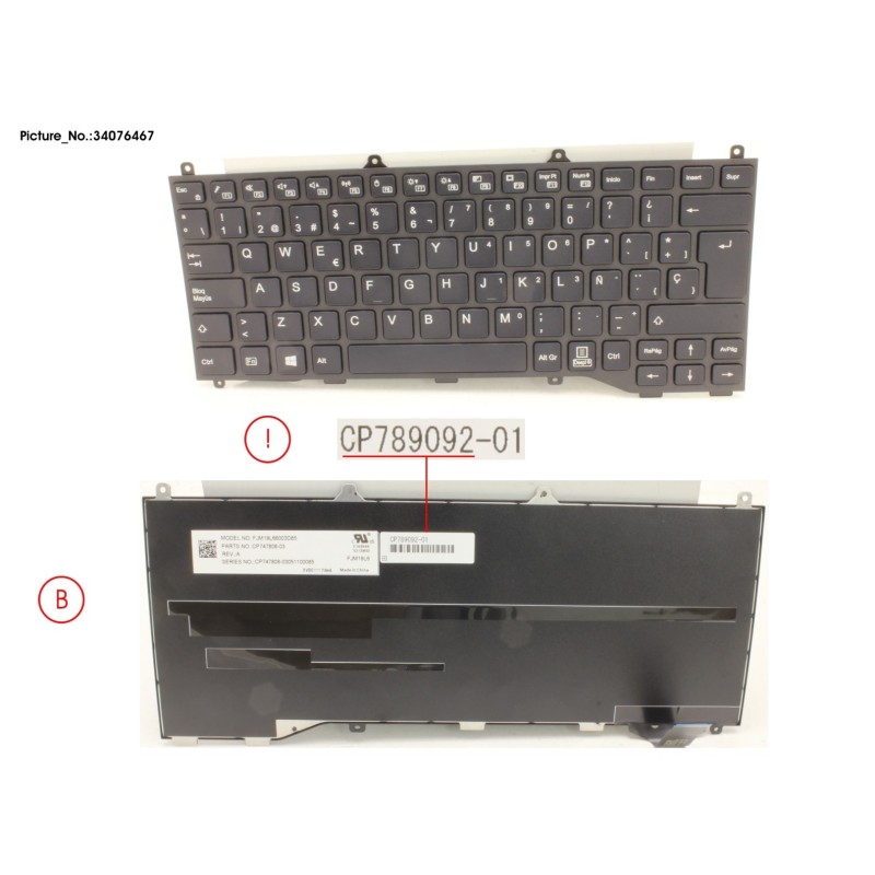 34076467 - KEYBOARD BLACK W.O TS SPAIN