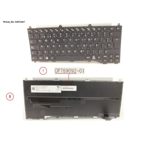 34076467 - KEYBOARD BLACK W.O TS SPAIN