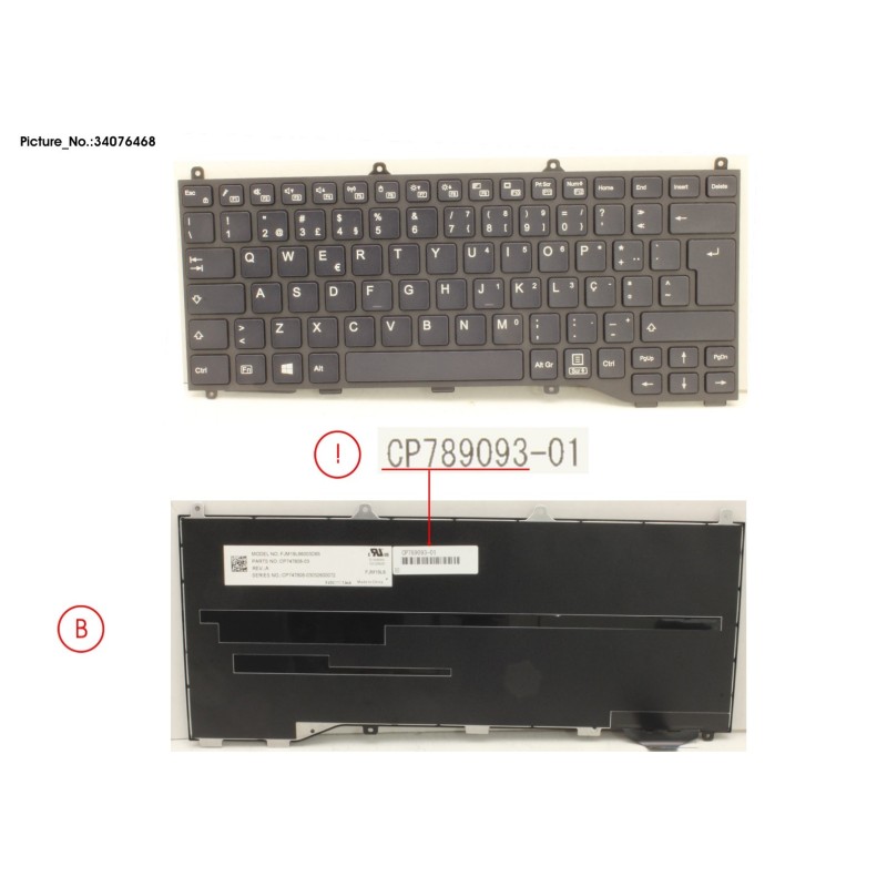 34076468 - KEYBOARD BLACK W.O TS PORTUGAL