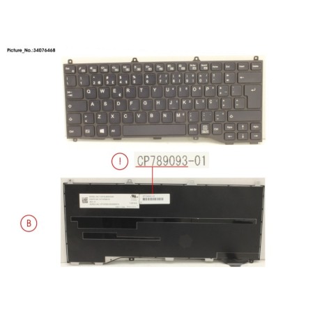 34076468 - KEYBOARD BLACK W.O TS PORTUGAL