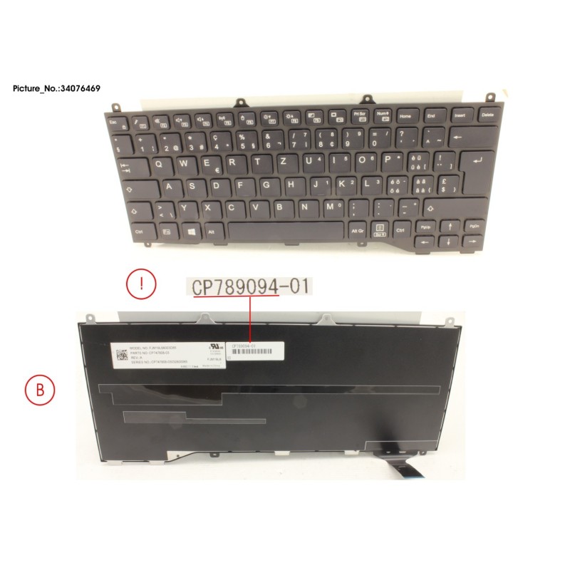 34076469 - KEYBOARD BLACK W.O TS SWISS