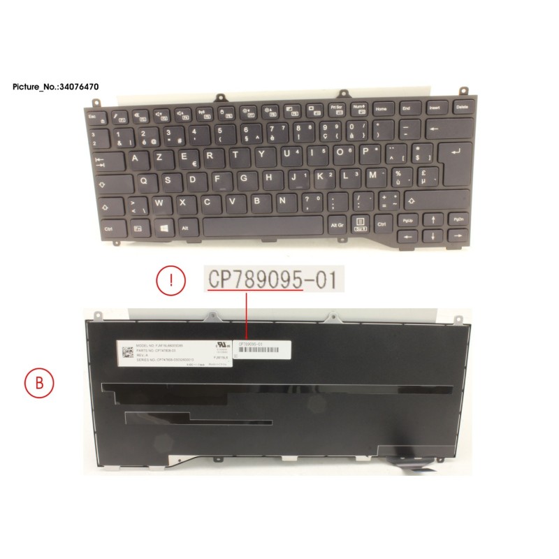 34076470 - KEYBOARD BLACK W.O TS BELGIUM