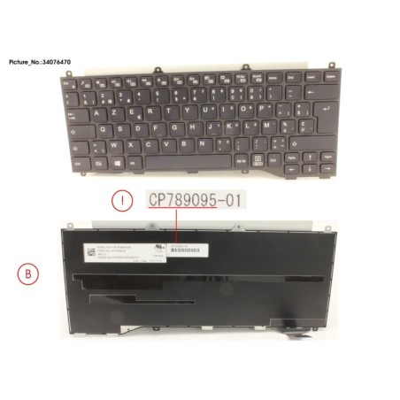 34076470 - KEYBOARD BLACK W.O TS BELGIUM
