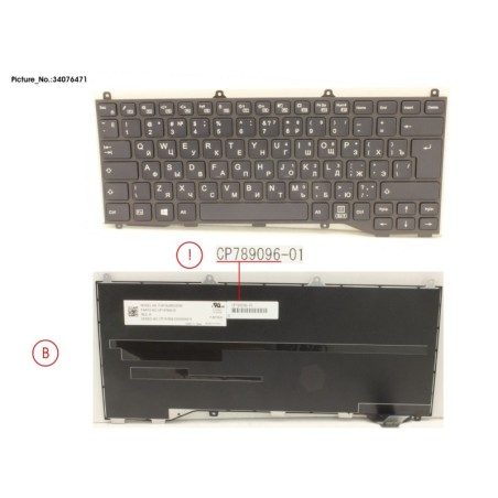34076471 - KEYBOARD BLACK W.O TS RUSSIA.US