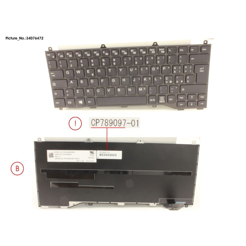 34076472 - KEYBOARD BLACK W.O TS ITALY