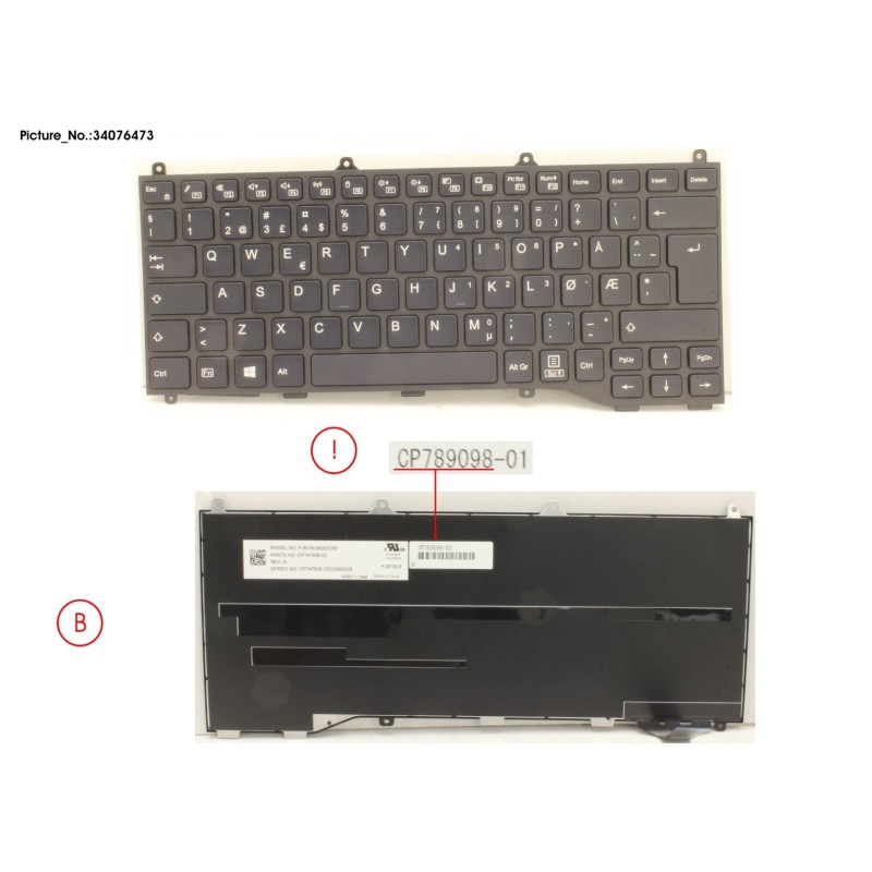 34076473 - KEYBOARD BLACK W.O TS NORWAY