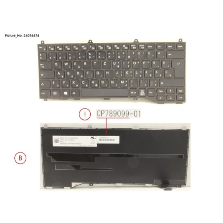 34076474 - KEYBOARD BLACK W.O TS HUNGARY