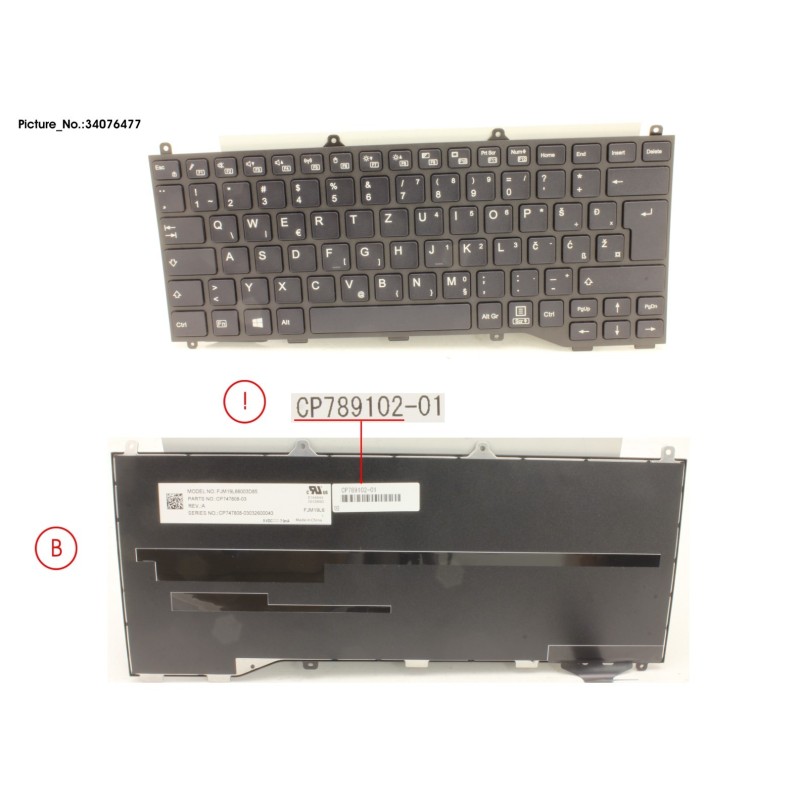 34076477 - KEYBOARD BLACK W.O TS EAST EUROPE